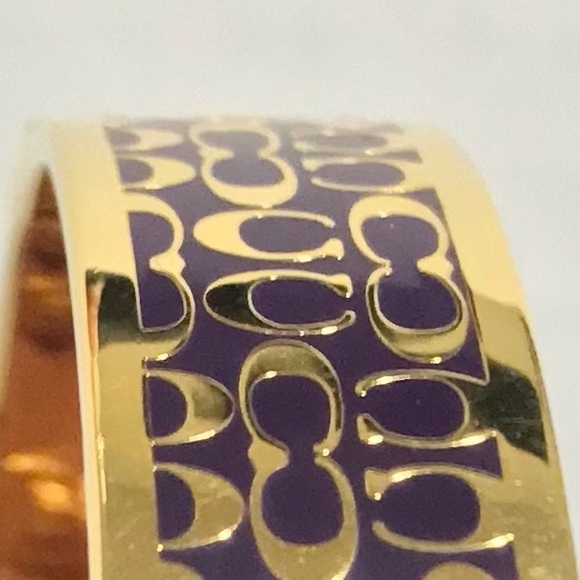 Coach Signature Gold & Dark Purple Bangle - Picture 3 of 3